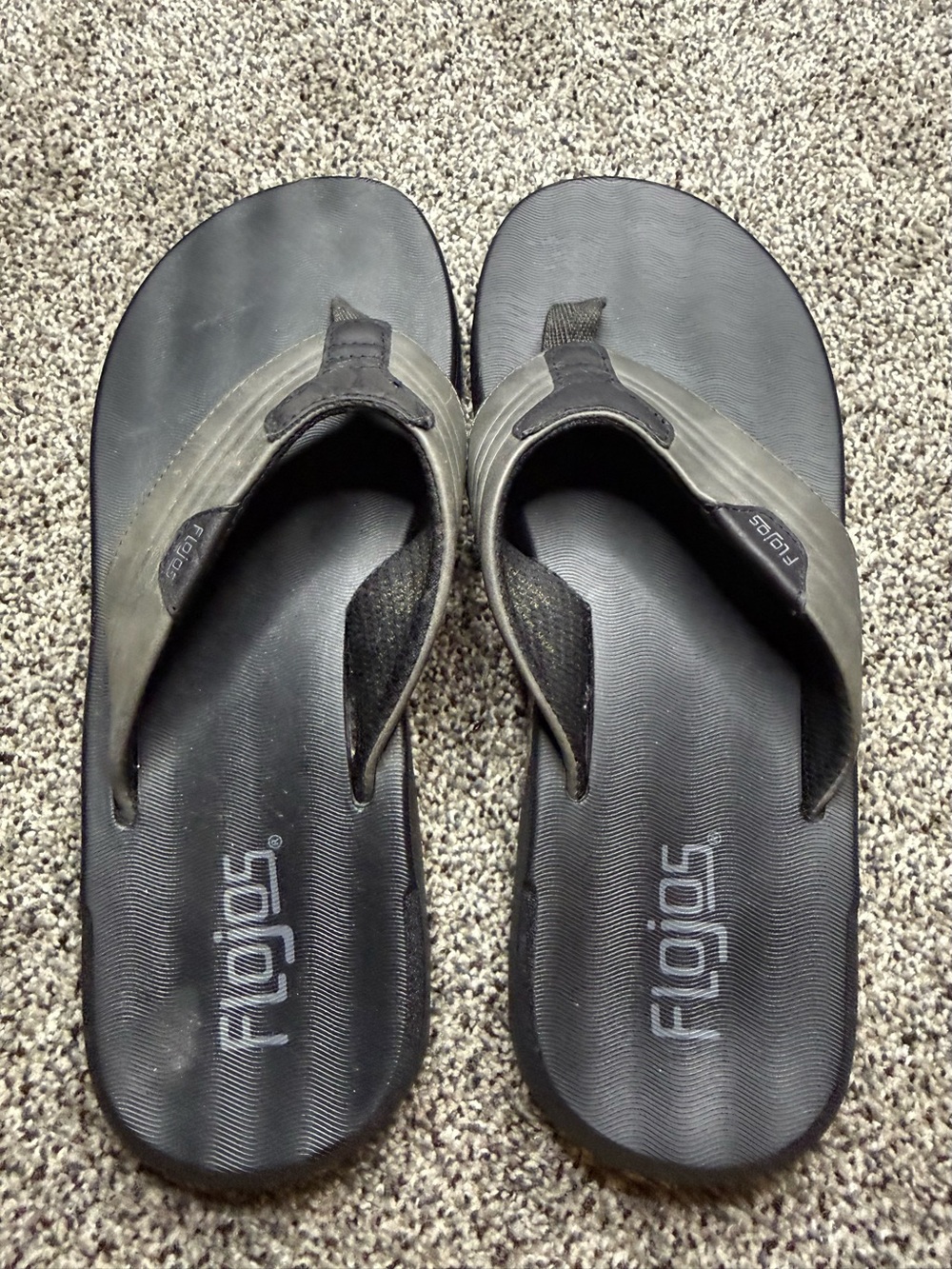 FLOJOS Men's Black Flip Flop Sandals